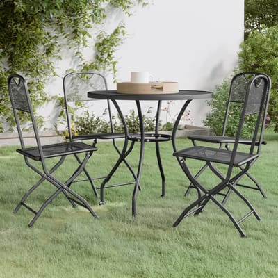 vidaXL - 5-delige - Tuinset - metaalgaas - antracietkleurig