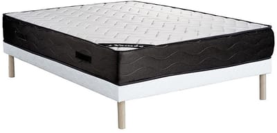 Vente-unique Set 140 x 190 cm gewatteerde bedbodem + matras met pocketveren en 7 zones met vormgeheugen - MERISI van YSMÉE