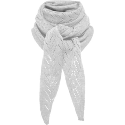 Only onlmarie pointelle triangle scarf c 15376243 light grey melange