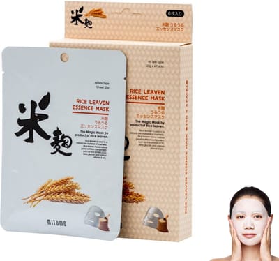 Mitomo Rice Leaven Tissue Masker - Gezichtsmasker - Sheet Masker - Gezichtsverzorging Dames - 1 x 25g