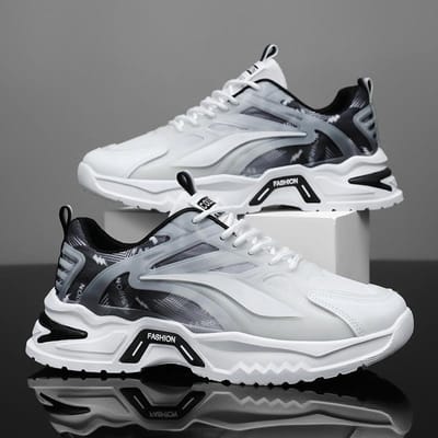 Zomer Herenschoenen Nieuwe Ademende Mesh Sportschoenen voor Heren Trendy Veelzijdige Dikgezoolde Hardloop Casual Schoenen voor Papa Schoenen voor Heren 44 gray