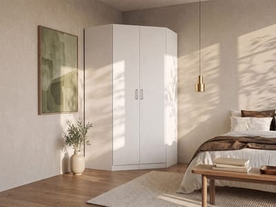 Vente-unique Hoekkast met 2 deuren - L117 cm - Wit - BELOMY