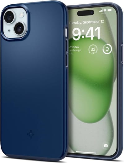 Geschikt voor Spigen Apple iPhone 15 Plus Thin Fit hoesje - Blauw
