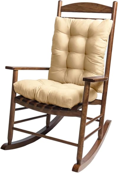 Stoelkussens Set - Terraskussens Tuinstoel - Buiten Zitten - Met Banden Vast - 43x43cm en 43x53cm - Kaki