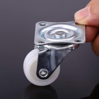 Zwenkwielen 4 stuks - Trolley wielen meubels - Meubels verplaatsen - Slijtvast polypropyleen - 25 mm diameter - Wit