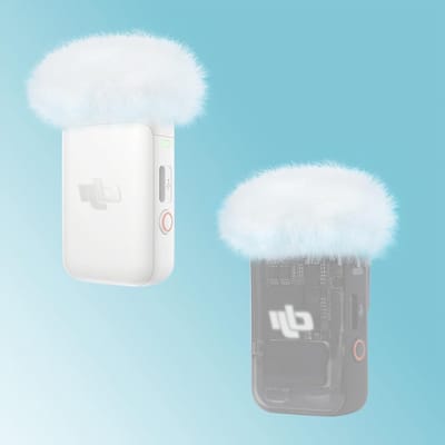 Fuzzy Microfoonhoes voor DJI Mic 2 en Osmo Pocket 3, Geluidsreductie en Windscreen (2 Stuks, Wit) - Ideaal voor Opnames en Buitengebruik