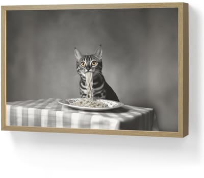 Wandlamp 60x40 cm - Oplaadbaar - Bengaal - Kat - Tafelkleed - Zwart - Wit - Dier - Wandlampen binnen woonkamer - Slaapkamer lamp - Decoratieve nachtlamp - Vloerlamp draadloos
