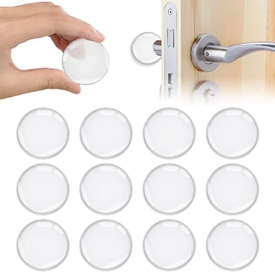 Ultiluxe® Deurstopper - 12 Stuks - Muurbeschermer - Deurklink Buffer - 2 cm - Zelfklevend - Transparant - Transparant