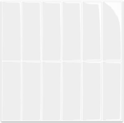 24Supply Plaktegels - 10 Stuks - Glans - Wit - 25.4x25.4cm