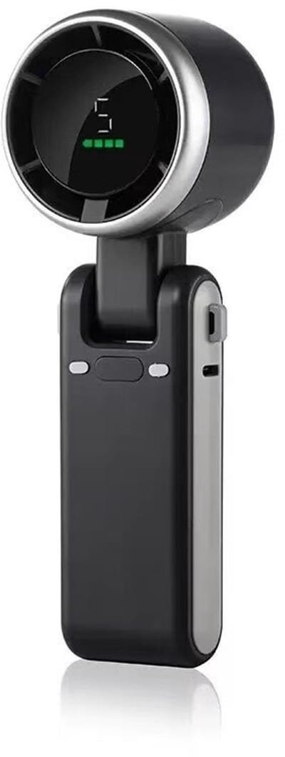 Mini draagbare handturbineventilator, USB-oplaadbare koelventilator, tot 10 uur gebruik - Zwart