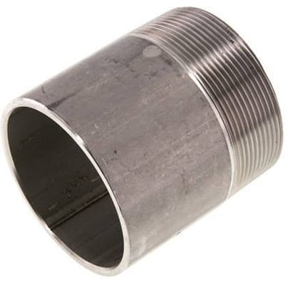 R 2 1/2'' Buitendraad x 76.1mm RVS Pijpnippel met Las uiteinde 20 Bar DIN 2982 - 80mm - FL2S-MS-ST-212R-76P1-80L