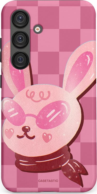 Casetastic Hoesje Geschikt voor Samsung S25 - Stijlvolle Beschermende Duo-layer Case - Luxe konijntje