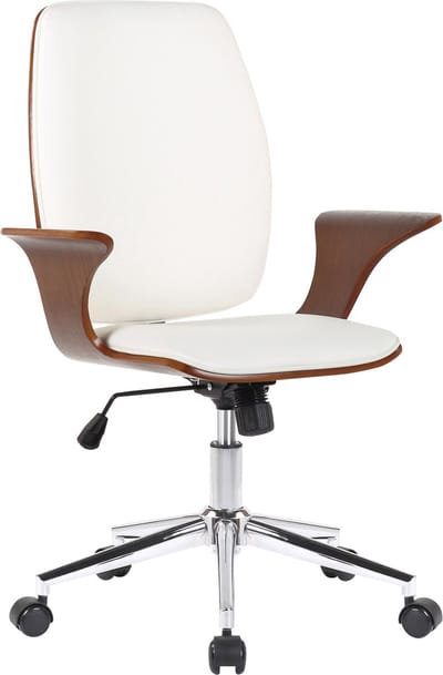 CLP Burbank Bureaustoel walnoot/wit Imitatieleer