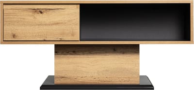Eikenkleur Donkergrijs Spaanplaat Salontafel 100x60x47cm Woonkamer Opberg Lade