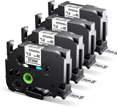 MarkField TZe-241 18mm Label Tape Compatible with Brother P Touch Tape, Black on White, TZ TZe241, 0.7 Inch Tape - ShopVlot
