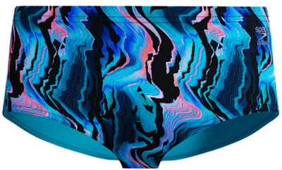Speedo Heren Zwemslip Printed 13.5Cm Zwart/Blauw