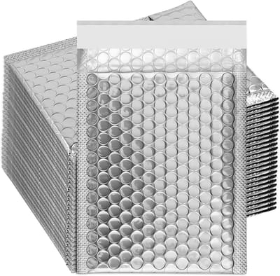 100 stuks zelfsluitende gewatteerde enveloppen, 6 x 9 inch, waterdichte bubbelmailers voor veilige verzending en verpakking