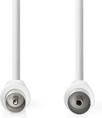 Nedis Coaxkabel - IEC (Coax) Male - IEC (Coax) Female - Vernikkeld - 90 dB - 75 Ohm - Dubbel Afgeschermd - 20.0 m - Rond - PVC - Wit - Envelop