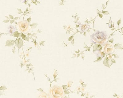 KLASSIEK BLOEMEN BEHANG | Klassiek - creme groen lila - A.S. Création Romantico