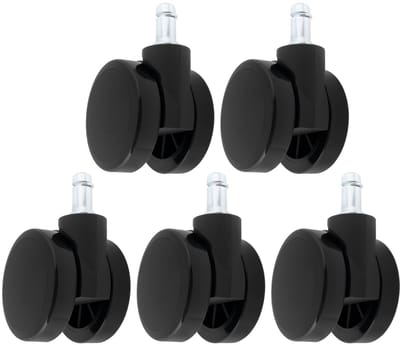 Dailygoods- Wielen set van 5 - Zwenkwielen - Soft Edge - Geschikt voor Herman Miller - Universele bevestiging - Diameter 60mm - Stoelwielen