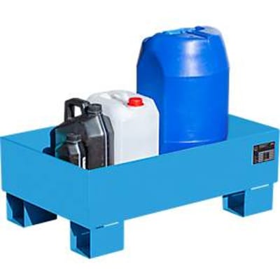 Lekbak AW60-1 - 65 liter - L 800 x B 500 X H 290 mm - zonder rooster - blauw RAL 5012
