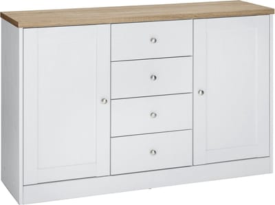 Heide-Dressoir - 2-deurs 4-laden - Wit Eikenlook