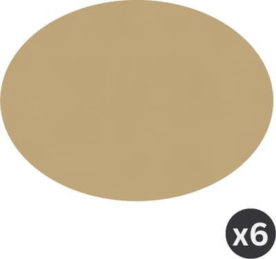 ZICZAC - Placemat TOGO - SET/6 - Ovaal - Dubbelzijdig - Kunstleer - 33x45 cm, zand
