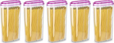 Plasticforte Voedselcontainer strooibus - 5x - roze - 2350 ml - kunststof - voorraadpotten