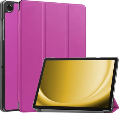 Hoes - Geschikt voor Samsung Galaxy Tab A9 Plus - Dun & Stevig - Trifold Bookcase - Hard Cover - Hardcover Book Case - Tablet Hoesje - Paars