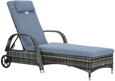 Ligstoel met Kussens - Ligbed met 5-standen Verstelbare Rugleuning - Ligbed - Tuinstoel - Strandstoel - Campingligstoel - tot 160 kg - Zonnebed - Relaxstoel voor Tuin, Terras, Zwembad & Balkon - Grijs