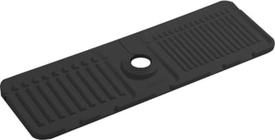 Afdruipmat - Aanrecht mat - Matje voor om kraan - Uitlekmatje - Badkamer matje - Sink mat - Siliconen - 45/14 cm - Zwart - Jonyx