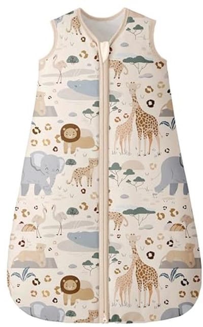 Unnivoll Baby Sleeping Bag 2.5Tog 12-18 Months 100% Cotton Winter Sleeping Bag Baby 2-Way Zipper Padded Sleeping Bag - ShopVlot