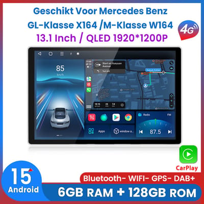 Awesafe 13.1 Inch 8-Core 6+128GB Autoradio - Geschikt Voor Mercedes BENZ W164 GL320 ML350 X164 2005 t/m 2012- Draadloze Carplay Android Auto - Touchscreen - GPS Navigatie 4G WiFi - Radio Scherm - 2005 2006 2007 2008 2009 2010 2011 2012