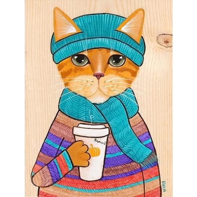 5D DIY Diamond Painting Cartoon kat Borduren Kruissteek Strass Mozaïek Home Decor 20X30CM blue