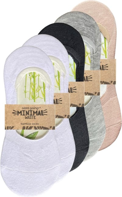 green-goose® Bamboe Footies | 5 Paar | Zwart, Grijs, Wit, Beige | Maat 40-46