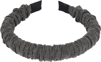 Haarsoires Haarband Diadeem 2cm – Gerimpelde Stof – Grijs - Comfortabel voor Dames & Meisjes - Universele Maat