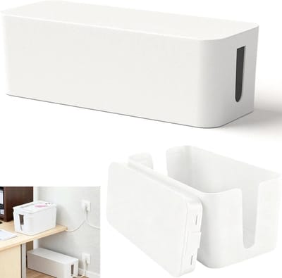 Solidchoice - Set van 2 Kabelboxen voor Kabelmanagement, Wit