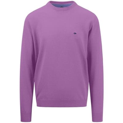 Fynch-Hatton Trui O-Neck Uni Superfine Cotton Dusty Lavender / male