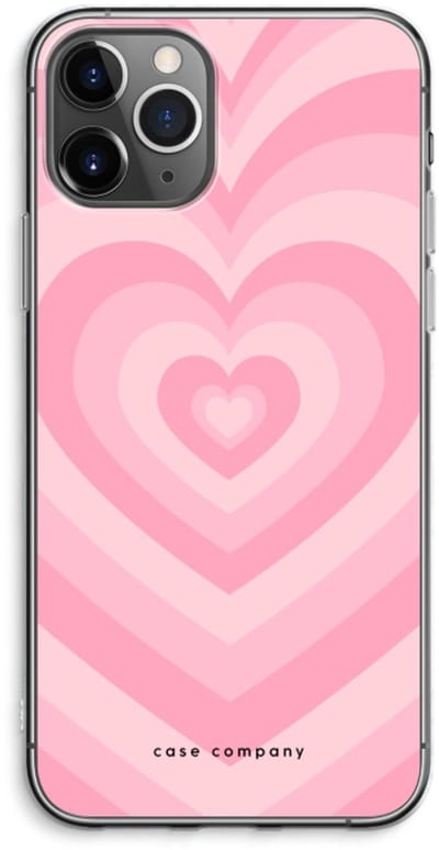 Case Company® - Hoesje geschikt voor iPhone 11 Pro Max hoesje - Hart Roos - Soft Cover Telefoonhoesje - Bescherming aan alle Kanten en Schermrand