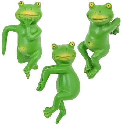 Allecto - Schattige hangende kikkers - Mini-vijverdecoratieset - Duurzaam materiaal - Cartoon-dierenkikker - Tuin ornamenten - Geschikt voor bloemp...