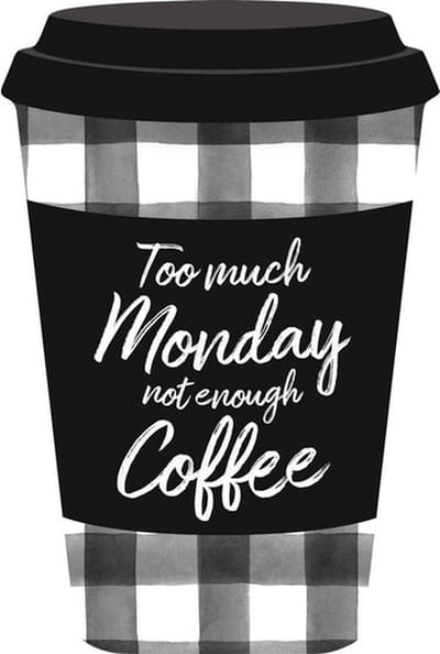 Mok, beker - 10x14,5cm - Too much monday not enough coffee - Christelijk, Bijbel