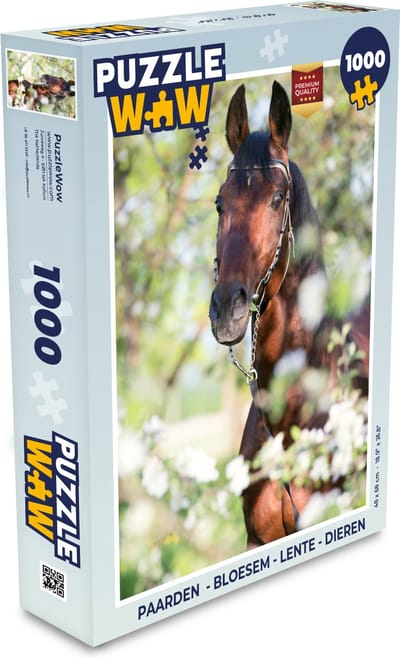 Puzzel Paarden - Bloesem - Lente - Dieren - Legpuzzel - Puzzel 1000 stukjes volwassenen