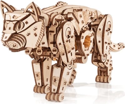 Eco Wood Art Modelbouwpakket Wilde Kat - 3D Puzzel - Miniatuur Bouwpakket Volwassenen - DIY - Knutselen - Hout