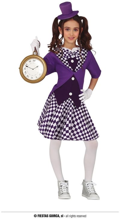 Fiestas Guirca - Crazy Hat Woman - 7-9 jaar - Carnavalskleding - Carnaval - carnavalskleding 2027 - Carnaval kostuum