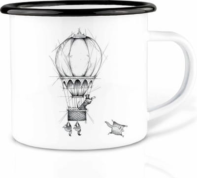 Ligarti Handgemaakte emaille mok Ballonvaarders 300ml