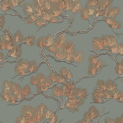 DUTCH WALLCOVERINGS Behang Pine Tree groen