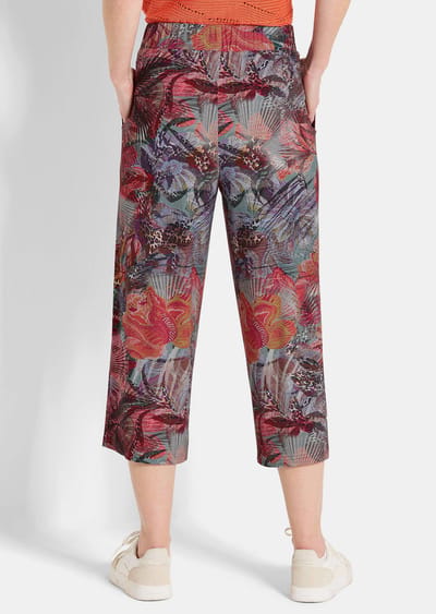 Wijde broek VERA van viscose-jersey - meerkleurig / gedess. - Gr. 19 van Goldner Fashion