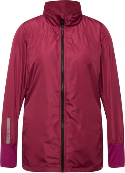Ulla Popken - Dames - HYPRAR jas licht opstaande kraag trekkoord gerecycled - Magnoliarood - Maat 46+