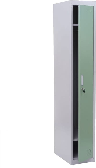 Locker Boston T163, garderobekast kledingkast kleedkamerkast, metaal 180x30x50cm volgens ASR A4.1 ~ mintgroen