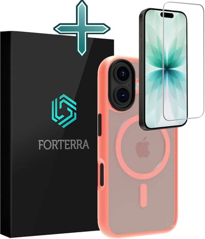 Hoesje Met Screenprotector - Geschikt voor Apple iPhone 17 - Magsafe Compatible - Sterk & Shockproof - Shock Proof Case - Back Cover - Telefoon Hoes - Perzik